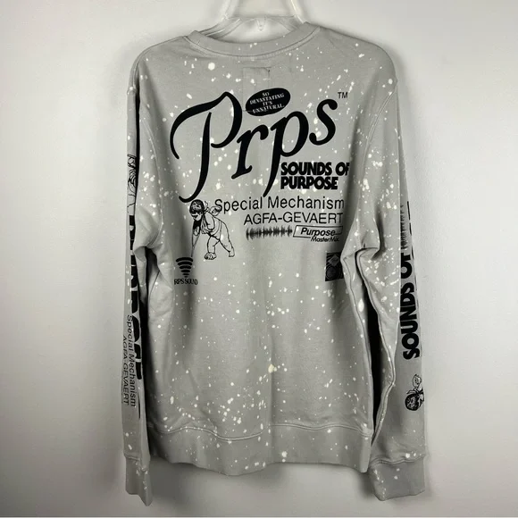 PRPS Sounds of Purpose Graphic Print Men's Sweater - White